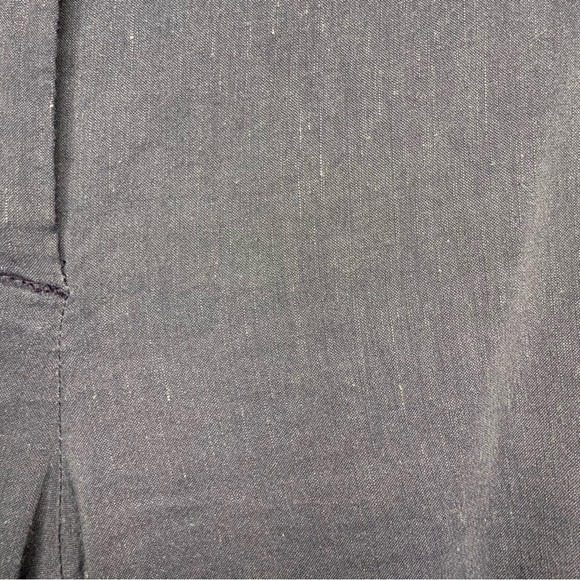 Theory Blue Linen Cropped Straight Leg Cropped Pants Size 8 - Picture 13 of 14